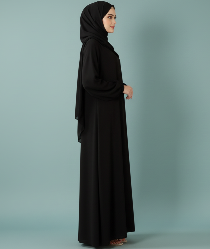 <meta name="title" content="Everyday Black Abaya – With Pockets | Modest Elegant Abaya">