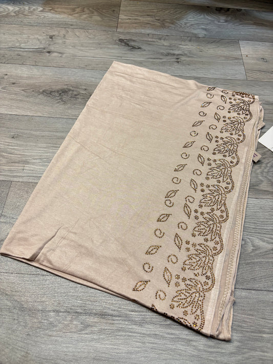 RHINESTONE JERSEY HIJAB -MAPLE LEAF