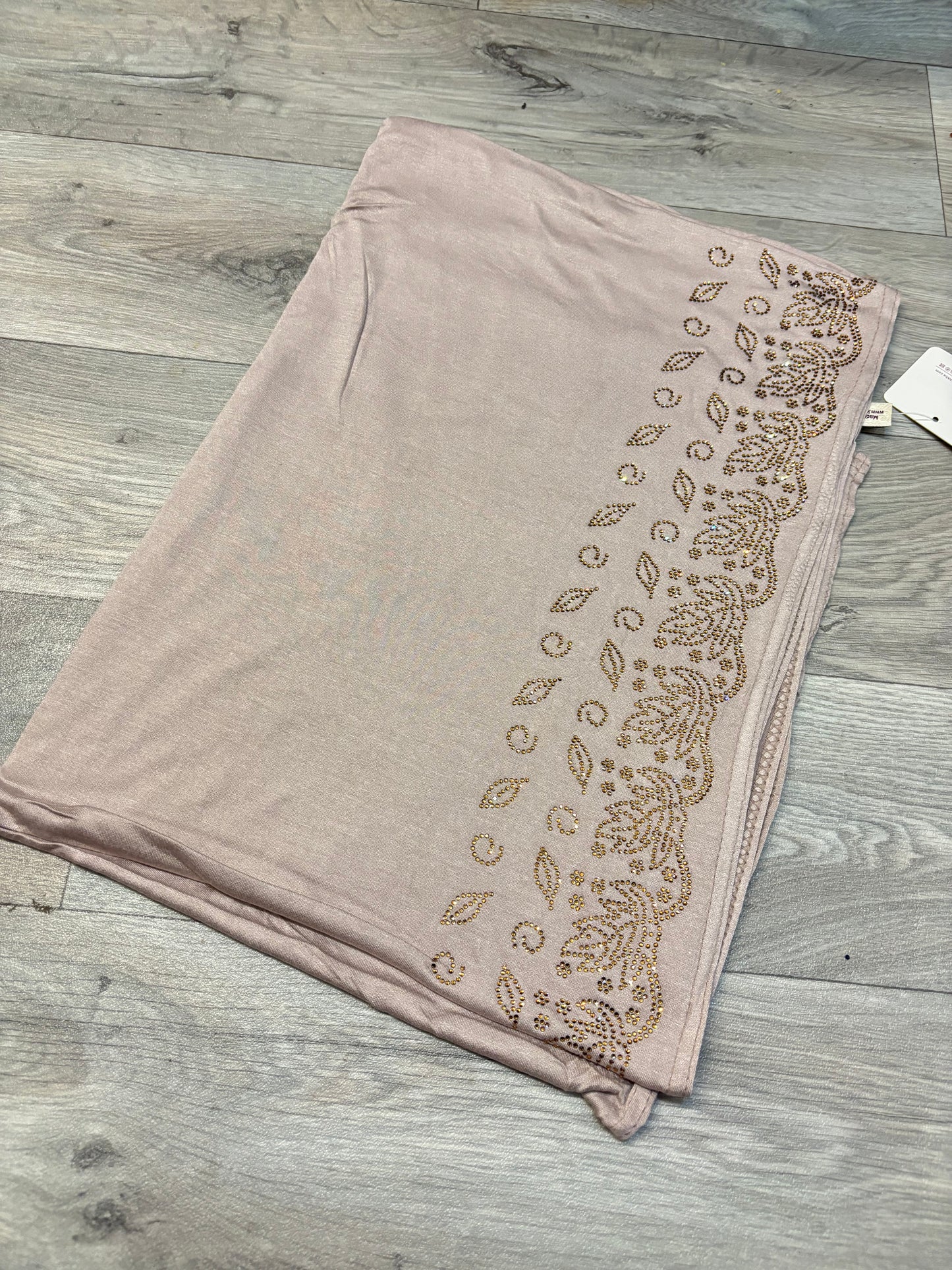 RHINESTONE JERSEY HIJAB -MAPLE LEAF