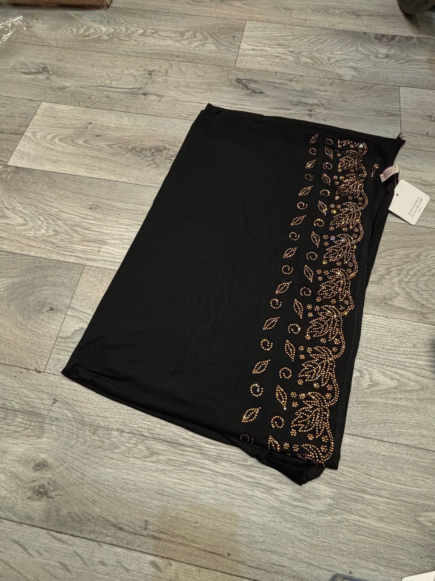 RHINESTONE JERSEY HIJAB -MAPLE LEAF