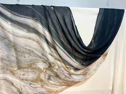 Shimmer Drift Printed Modal Hijab with elegant double-sided shimmer design in soft neutral tones
