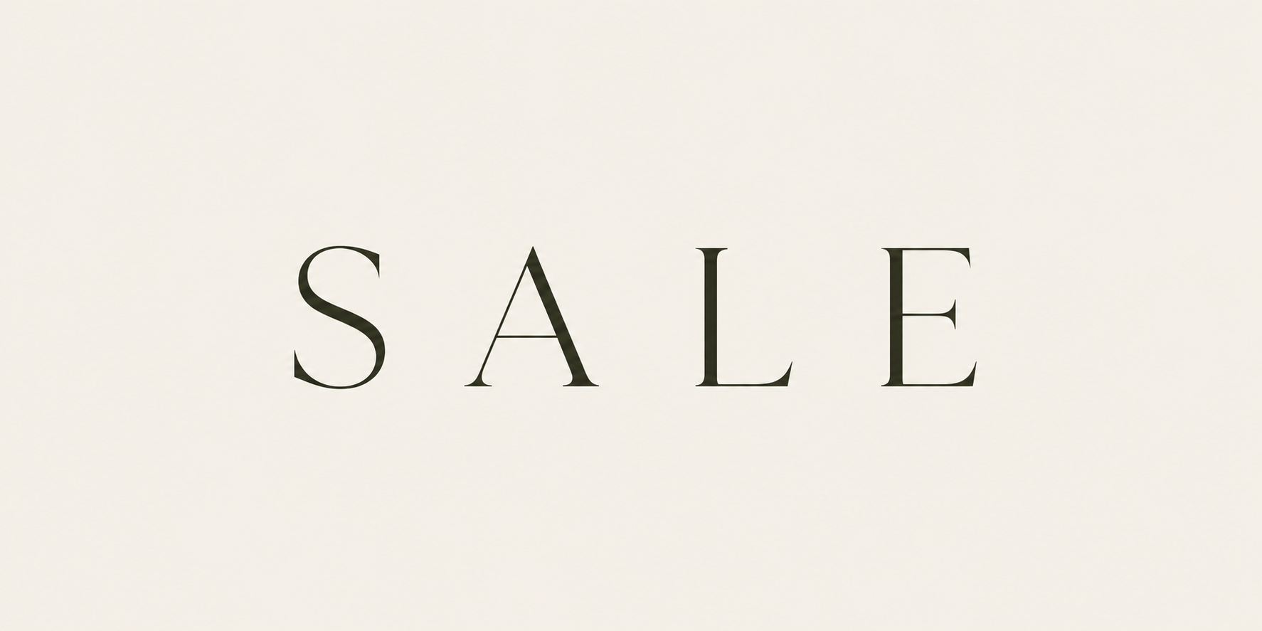Minimalist luxury SALE banner for Modest Lily featuring elegant serif typography on a soft ivory background.
