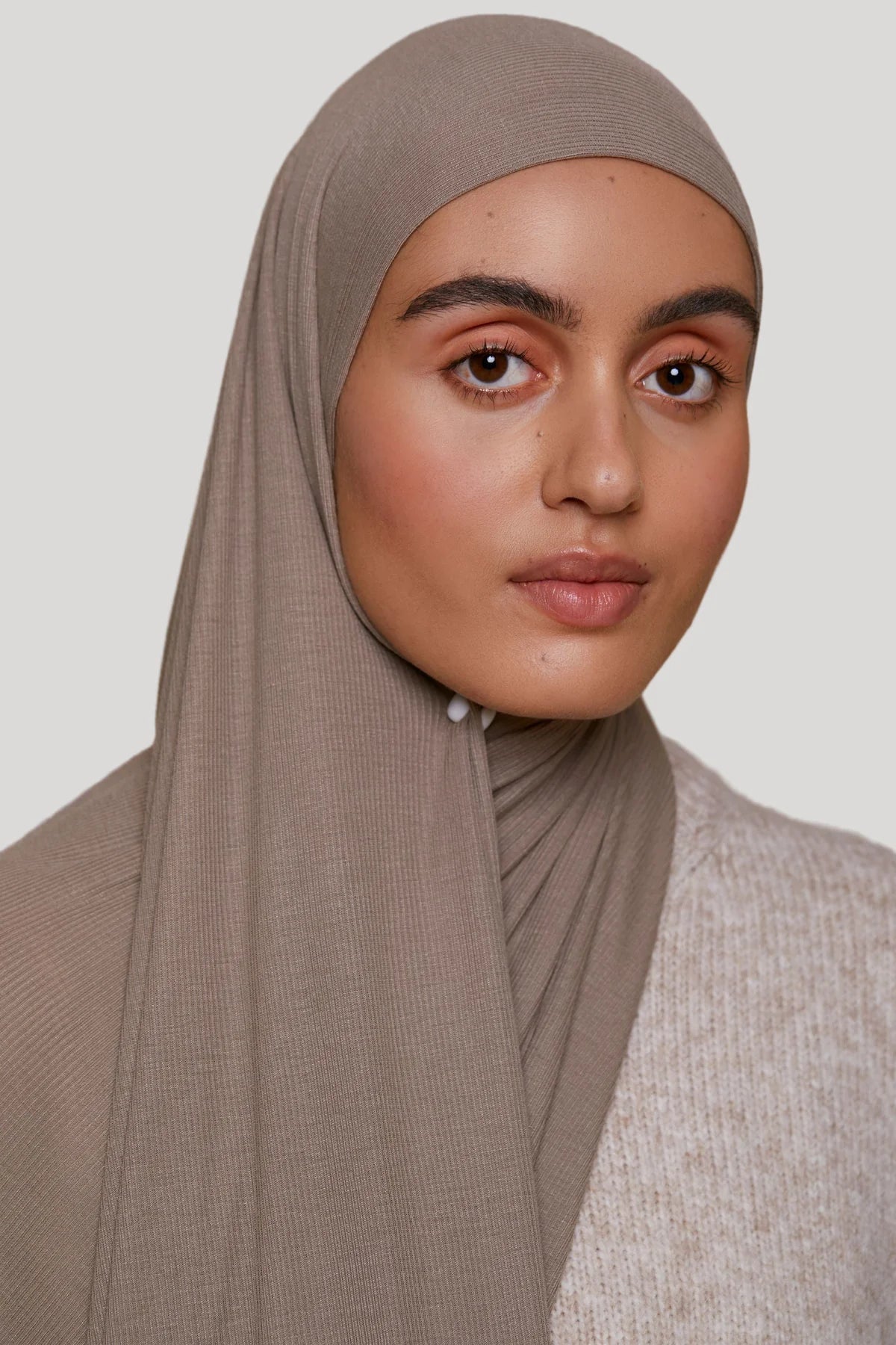 Premium bamboo ribbed jersey hijab with soft stretch and breathable fabric
