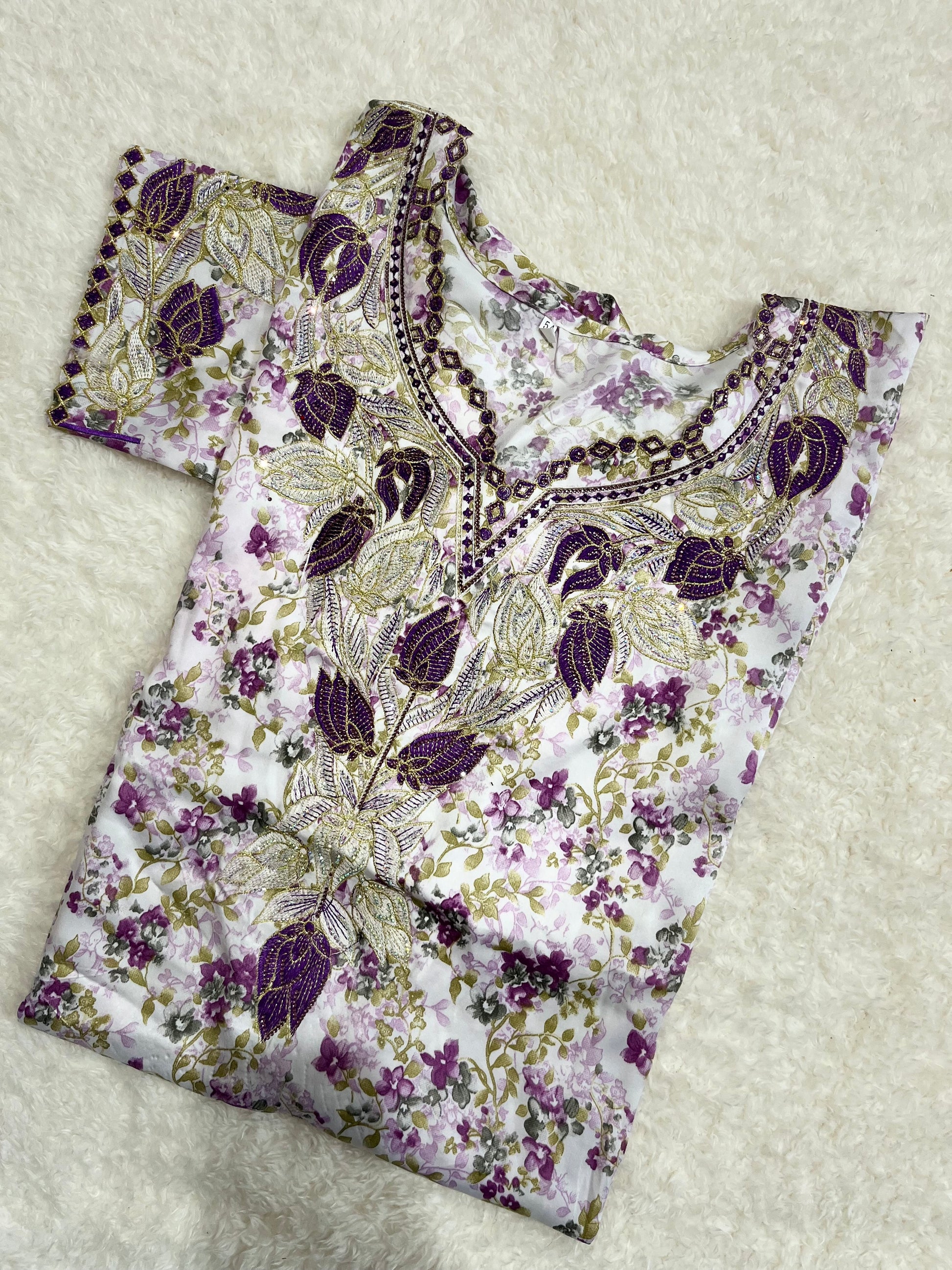Violet Mirage Mukhawar luxury purple Emirati dress for Eid UK